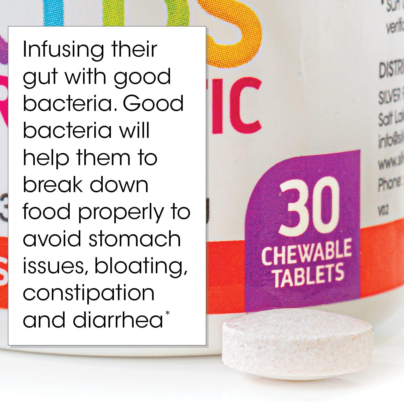 Silver Fern Brand Kids Ultimate Probiotic - 4 Bottles - 30 Chewable Tablets Each - Sugar & Gluten Free - Children's Dietary Supplement - DNA & Survivability Verified - Digestive & Immune Support