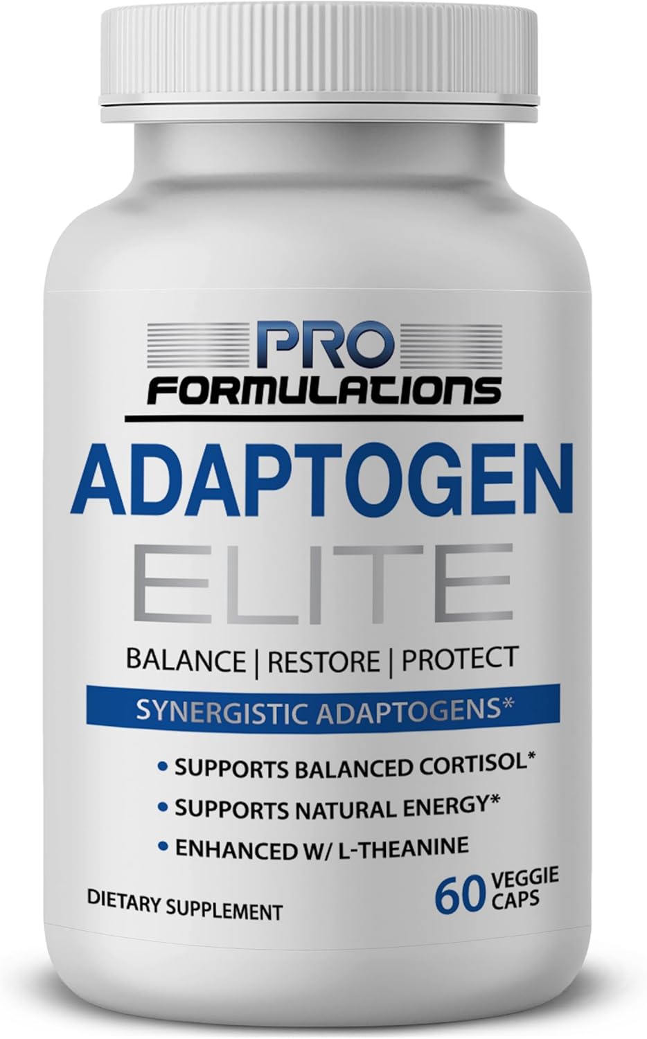 Adaptogen Elite - Synergistic Blend - 60 vcaps - Balances Cortisol & Natural Energy - Enhanced with Rhodiola, Ashwagandha, Astragalus, Schisandra, Eleuthero, L-Theanine