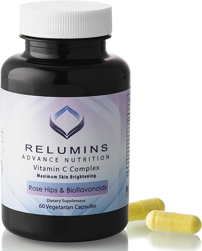 Relumins Dermavita Bundle – 1650mg Reduced Glutathione Complex (90 Veggie Capsules) with Alpha Lipoic Acid, Rose HIPS, Riboflavin & Vitamin E + Advanced Vitamin C 1000mg