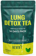 REVIVT Lung Detox Tea - Natural Lung Cleanse & Respiratory Support, Herbal Blends with Mullein Leaf, Eucalyptus, Thyme, Peppermint, Caffeine Free, 14 Day Supply