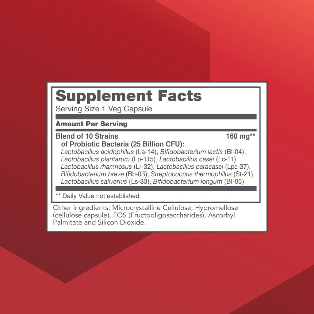 PROTOCOL FOR LIFE BALANCE Proto Dophilus 25 Billion 10 Strains - Support Digestive Gut Health Immune System & Detox - Dairy, Wheat, Soy & Gluten Free - Vegan & Nut Free - 50 Veg Capsules