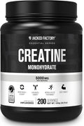 Jacked Factory Creatine Monohydrate Powder 1000g - 5g Daily Creatine Supplement for Men and Women, Vegan-Friendly, Third-Party Tested - 200 Servings, Unflavored