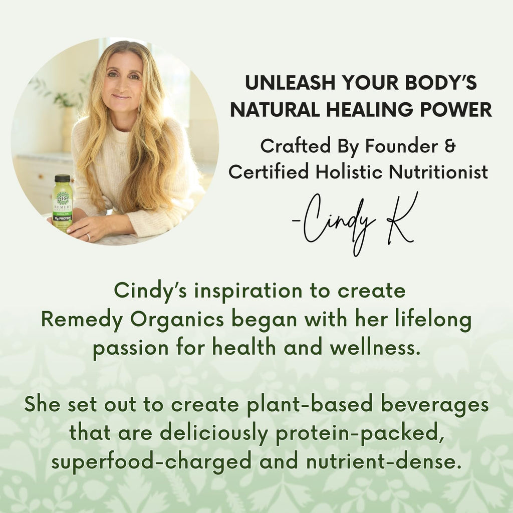 Remedy Organics Plant Based Protein Powder - Vanilla Bliss - 24g Non-GMO Protein, 4g Fiber, 1g Sugar, 21 Essential Vitamins & Minerals, Pre & Post Workout, No Seed Oils, Dairy-Free, Gluten-Free