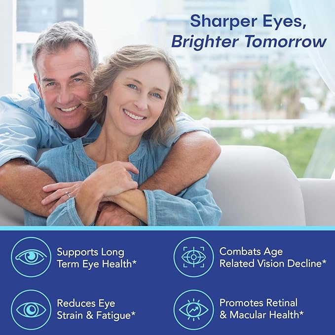 Eye Health Supplement – 14 Essential nutrients for Clear Vision, Blue Light Protection, and Long-Term Eye Health. Supports Clarity and Eye Wellness. 60 Capsules. (3 Pack)