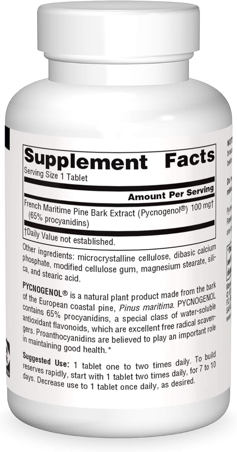 Source Naturals Pycnogenol, Proanthocyanidin Complex, 100 mg - 120 Tablets