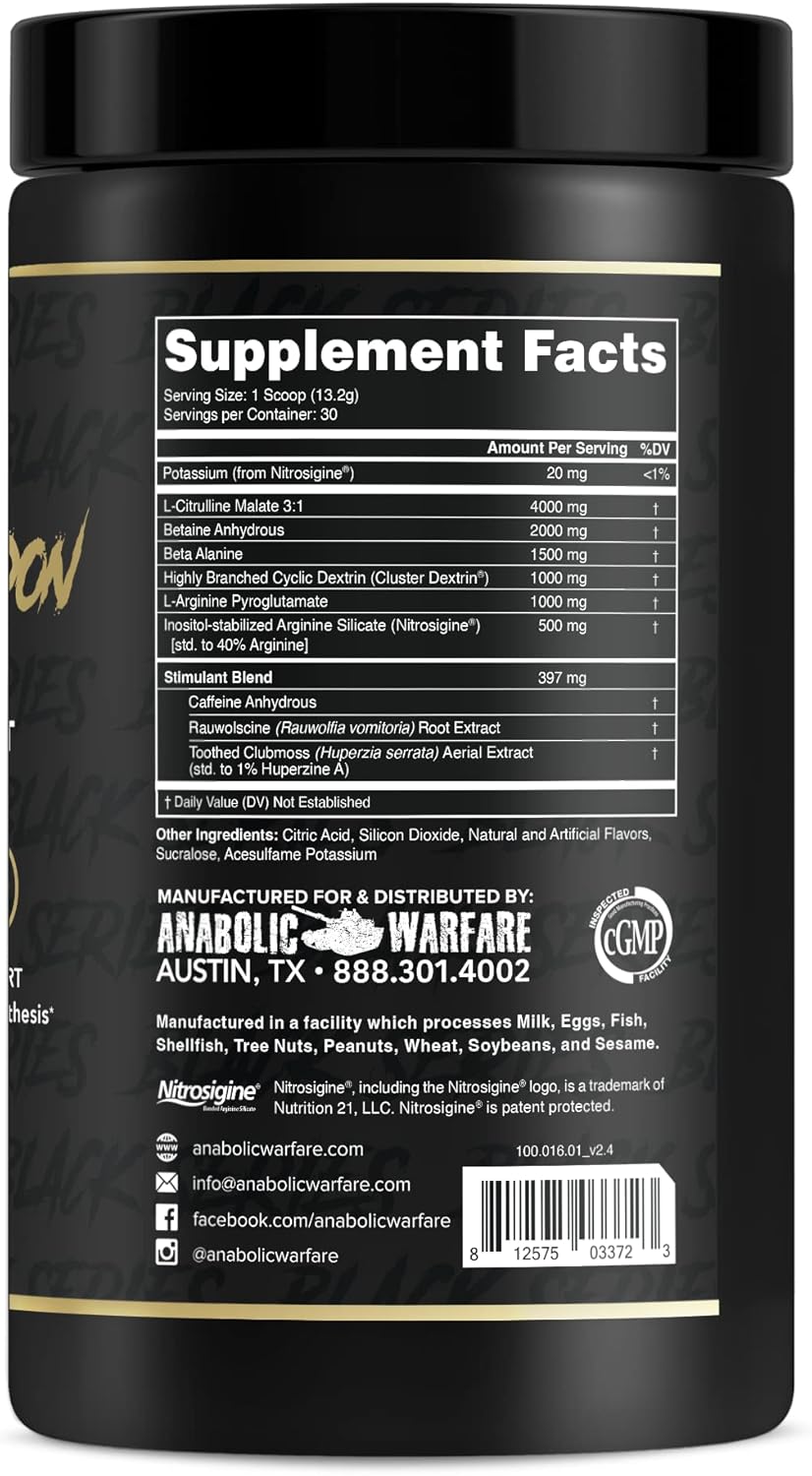 Anabolic Warfare Nuclear Armageddon Pre Workout Powder Pre-Workout for Men & Women with L-Citrulline, Beta Alanine Powder and Caffeine (Ballistic Berry Lemonade - 30 Servings)