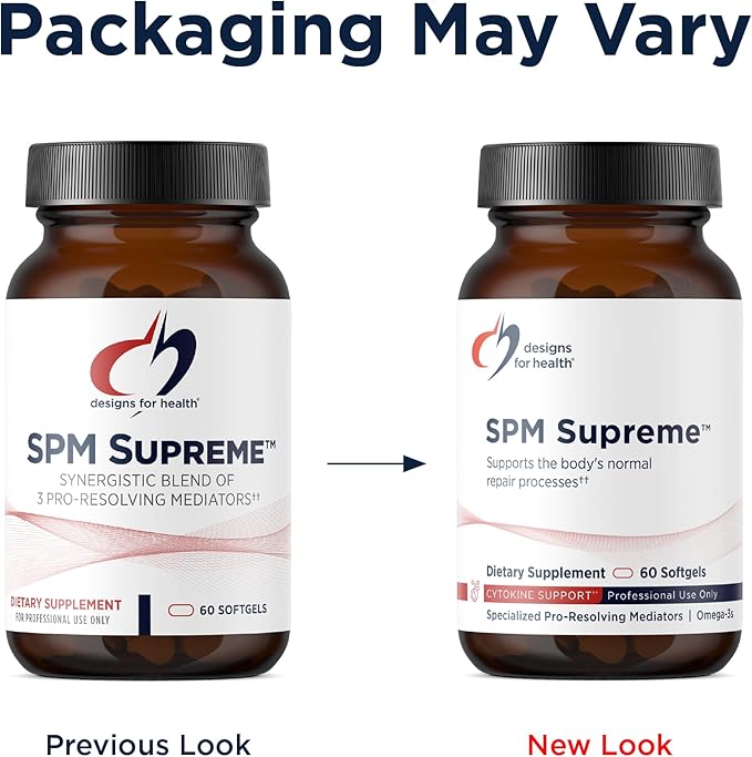 Designs for Health SPM Supreme - 3 Specialized Pro-Resolving Mediators from Fish Oil - Omega 3 Fatty Acids Supplement, SPM Fish Oil (60 Softgels)