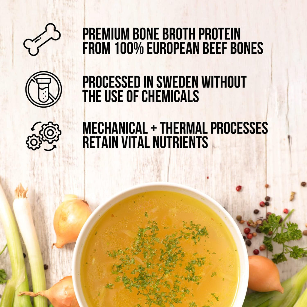 NAKED Bone Broth - Beef Bone Broth Protein Powder - 21G Protein - Gut Health and Joint Supplement - Unflavored - No GMO, Gluten-Free, Soy Free - 1LB