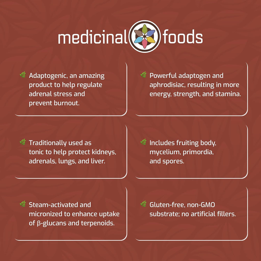 Medicinal Foods Lion’s Mane Capsules Dietary Supplement | Full Spectrum Highest Potency, Organic Steam-Activated, Brain, Gut, & Focus Support, Adaptogenic Wellness, Vegan, Gluten-Free, Non-GMO