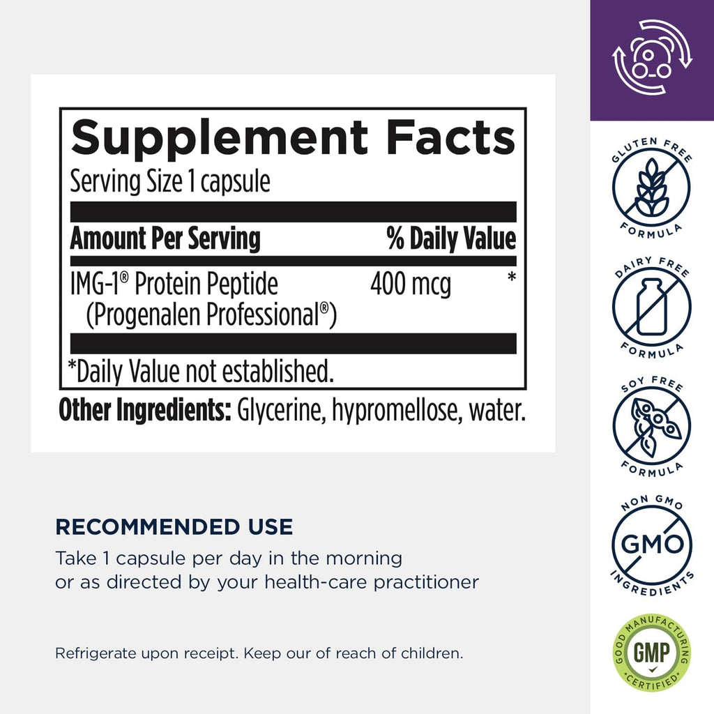 Designs for Health Progenalen Pro Peptide Supplement- Triple-Action Formula Supporting Cellular Aging and Metabolism - Gluten Free (30 Capsules)
