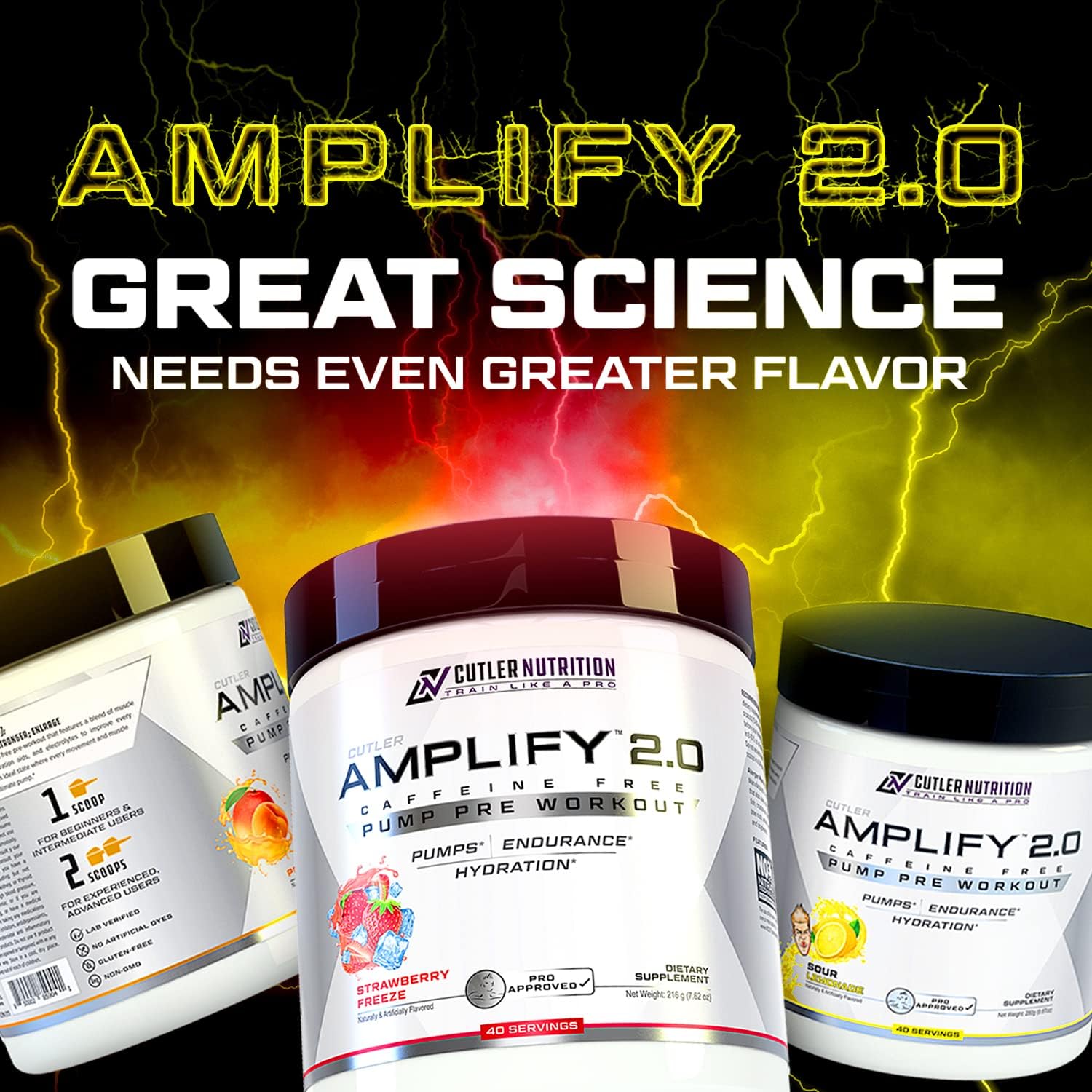 Cutler Nutrition Amplify Pump Pre Workout Caffeine Free Nitric Oxide Booster containing Arginine and Citrulline Pre-Workout for Maximum Pumps