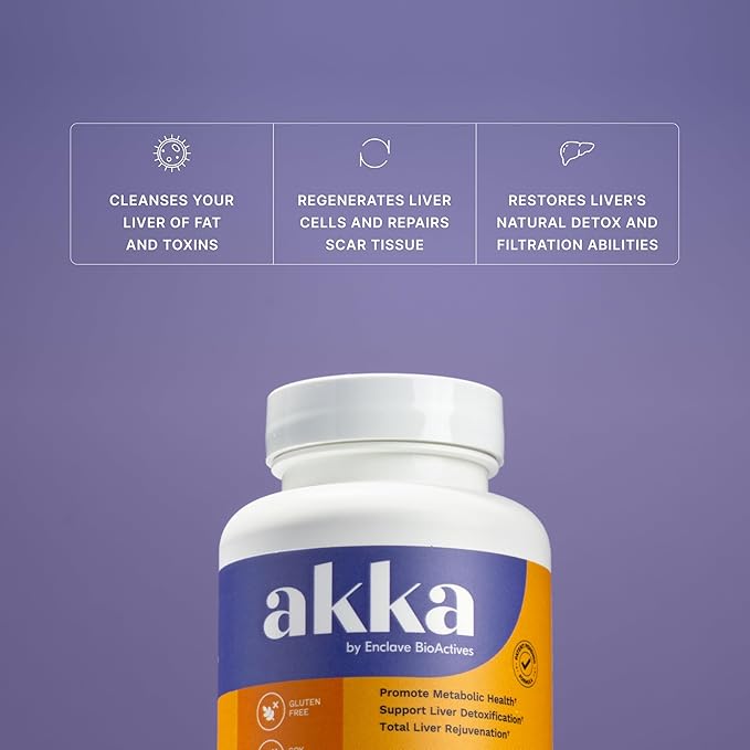 AKKA Premium Liver Cleanse Detox & Repair Superbiotic - Supports Liver Health & Function, Boosts Energy, Digestion & Metabolism with Bioavailable Pasteurized Akkermansia, Non-GMO, Gluten-Free, 60 Caps