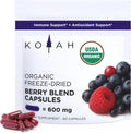 KOYAH Organic Berry Blend Capsules – Antioxidants & Polyphenols - 600 mg - Freeze-Dried (7.1x Concentrated) - Vegan, Non-GMO, Allergen-Free, Gluten-Free, 100% Whole-Berry - 60 Capsules