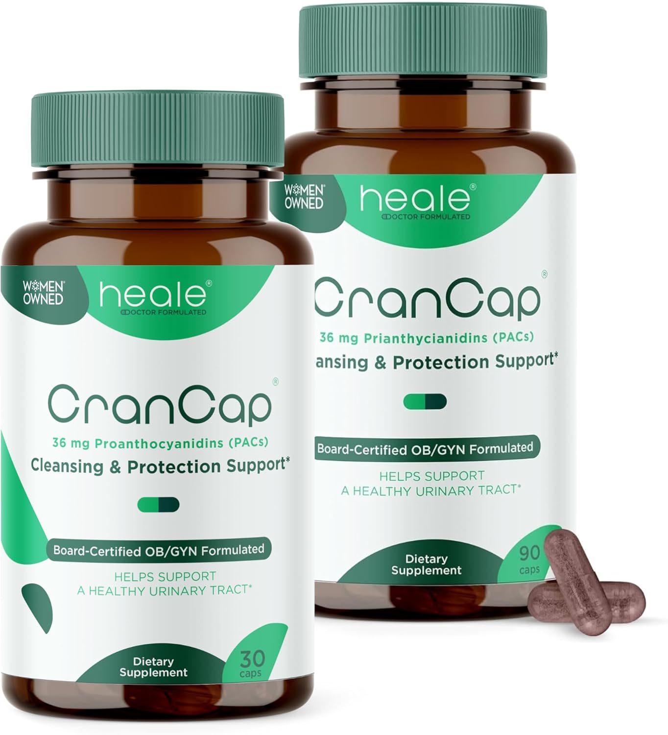 Cranberry Pills - Urinary Tract Health Cranberry Supplement - 36mg of Potent PACs - Non GMO, Vegan, Gluten Free - by Heale - 120 Capsules