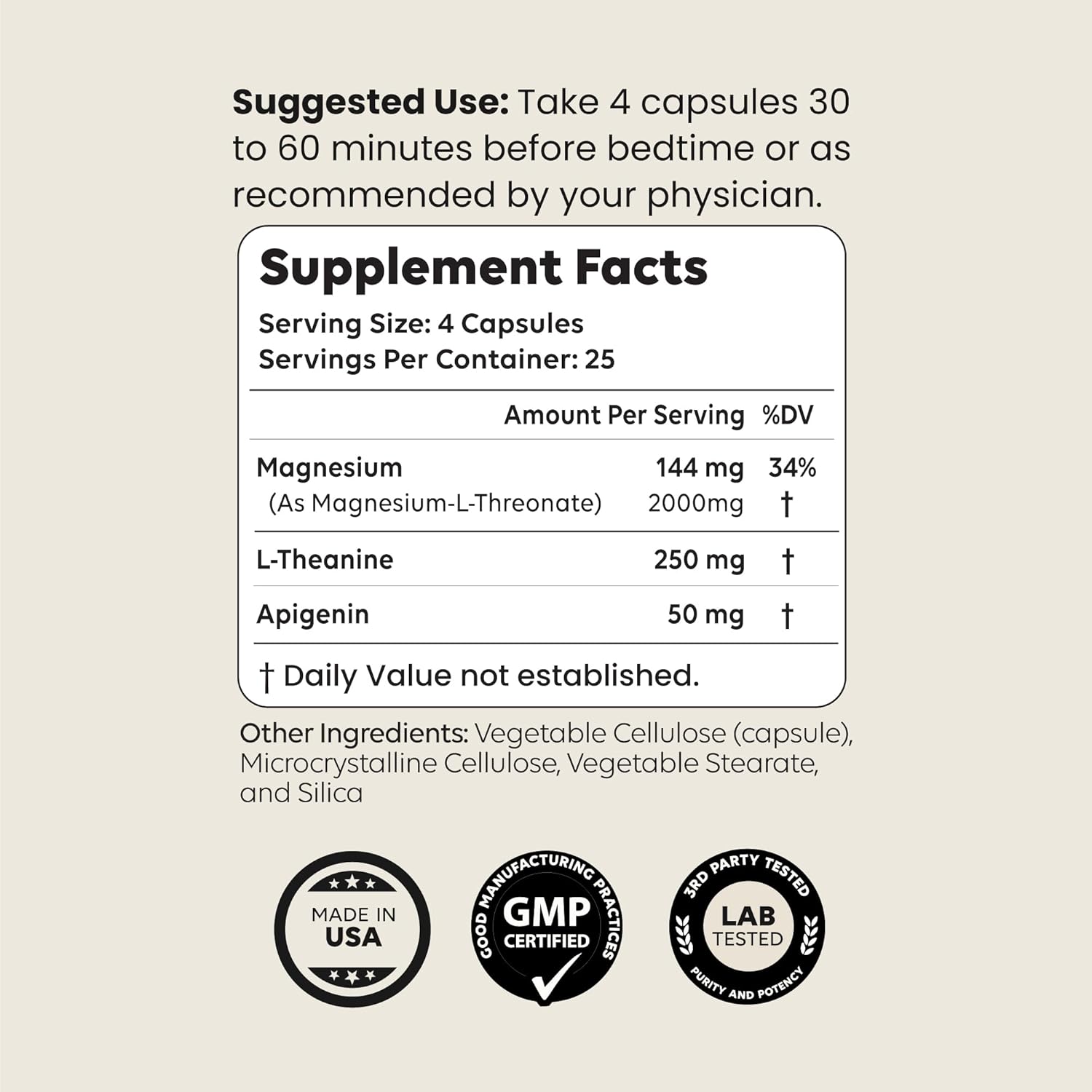 Newt's Sleep Aid | Magnesium Threonate, Apigenin & Theanine | Natural Melatonin-Free Non-Habit Forming Sleeping Pills for Deep Sleep Super Calm & Stress Relief | 100 Capsules for All Ages | Dream