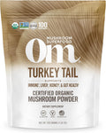 Om Mushroom Superfood Turkey Tail Organic Mushroom Powder Pouch, 7.05 Ounce, 100 Servings, Immune Support, Polysacchrides, Beta-Glucans, Gut Health & Holistic Defense Mushroom Supplement