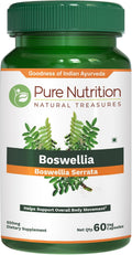 Pure Nutrition Boswellia Serrata Extract 600mg with 65% Boswellic Acids. (Equivalent to 9000mg Boswellia Powder) Non GMO | 60 Veg Caps.