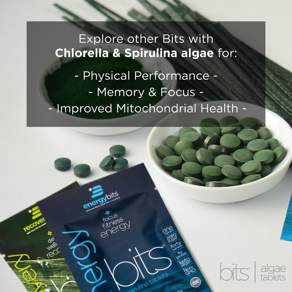 VITALITYbits - Organic Blended Spirulina & Chlorella Tablets - Algae Superfood - Energy, Self Care, Beauty - Replace Greens, Supplements, Protein, Snacks - Vegan, Keto, Gluten Free - 60 Tablets