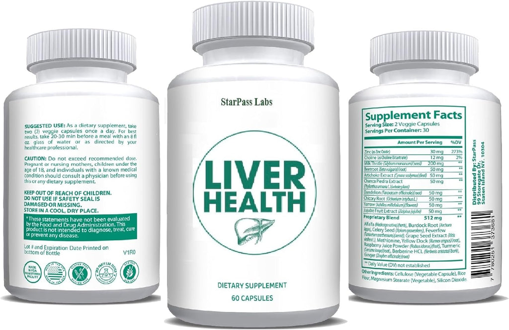Liver Health | Liver Detox & Cleansing Repair Formula with Natural Nutrients Vital to Liver 60 Caps (3 Pack)
