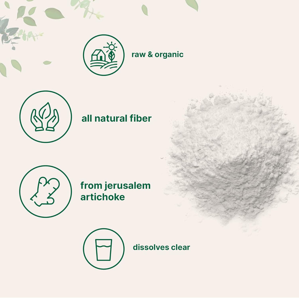 Micro Ingredients Organic Inulin FOS Fiber Powder, 2.2 lb | Quick Water-Soluble Prebiotic for Intestinal & Colon Health | Natural Fiber for Smoothies & Drinks | Vegan Friendly
