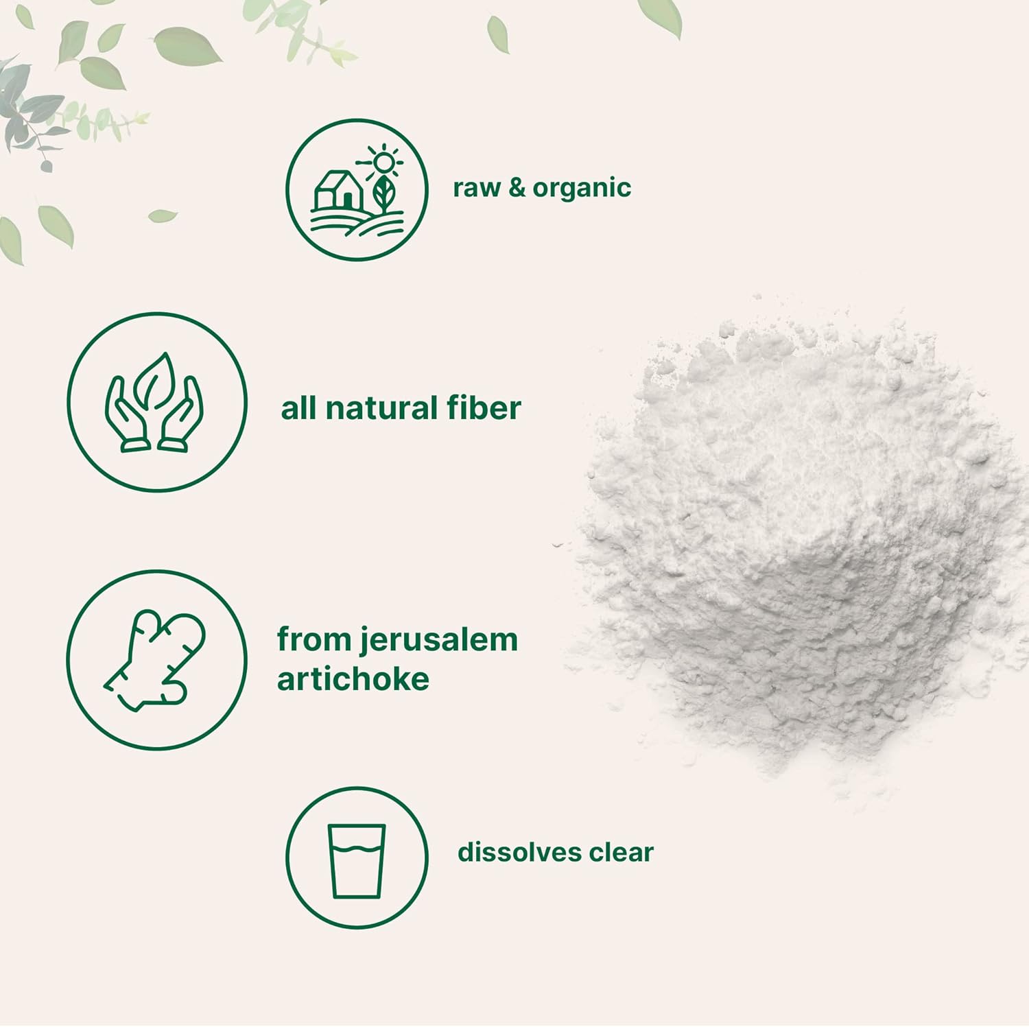 Micro Ingredients Organic Inulin FOS Fiber Powder, 2.2 lb | Quick Water-Soluble Prebiotic for Intestinal & Colon Health | Natural Fiber for Smoothies & Drinks | Vegan Friendly