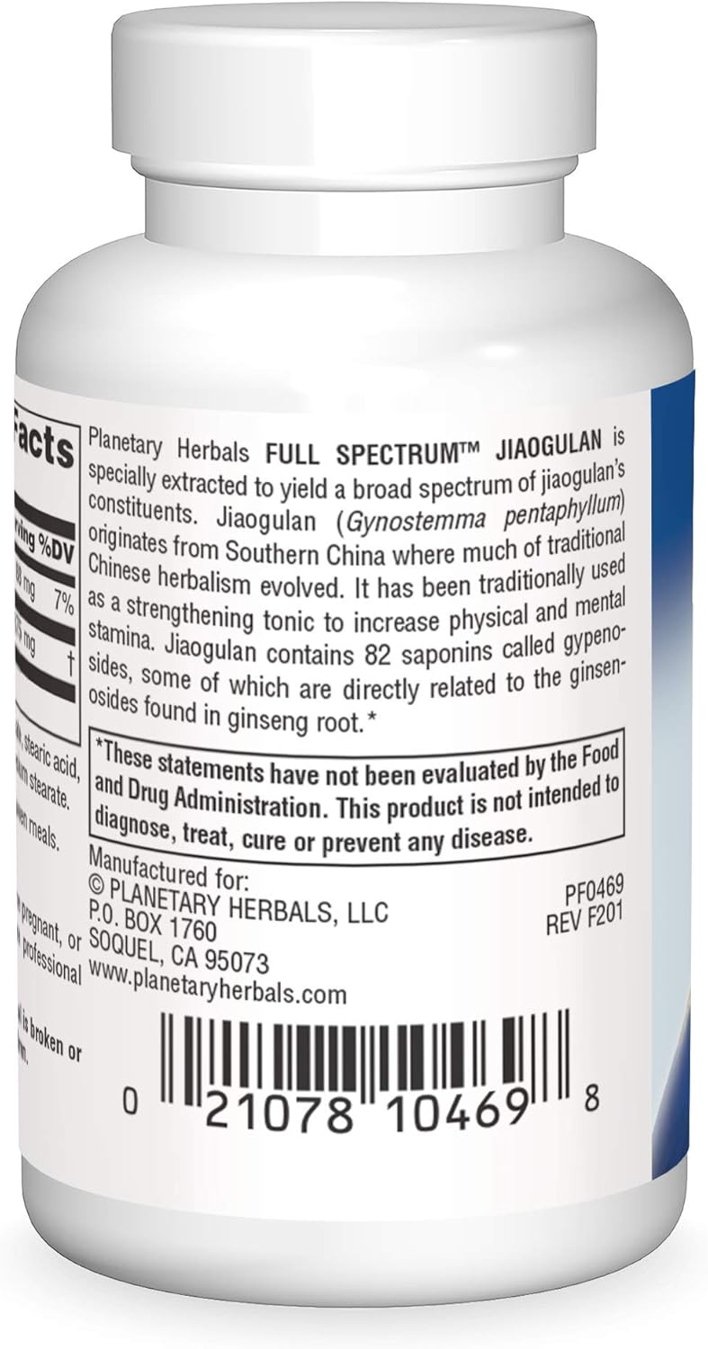 Planetary Herbals Full Spectrum Jiaogulan Tablets, 60 Count