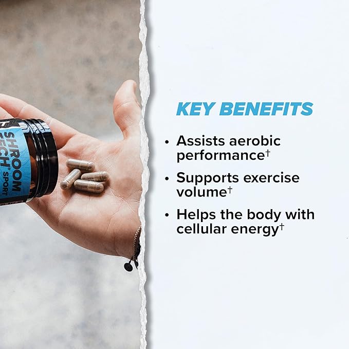 ONNIT Shroom Tech Sport Daily Exercise Support Capsules, Pre Workout Supplement with Cordyceps Mushrooms, Caffeine-Free Dietary Supplement for Daily Energy Support, 28 Count