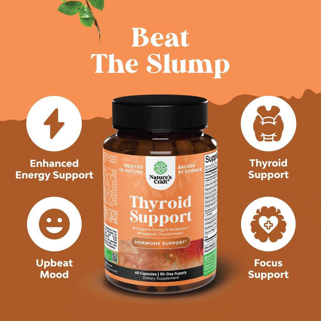 Bundle of Complete Herbal Menopause Supplement for Women for Night Sweats Mood and More with Dong Quai Vitex Chaste Berry and Herbal Thyroid Support Complex Mood Enhancer Energy Supplement for Thyroid