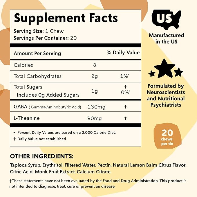 PYM Mood & Focus Chews Variety Pack, 60 Count | Berry, Citrus & Attention Chews | GABA, L-Theanine, L-Carnitine | Vegan, Non-GMO, Caffeine-Free
