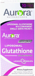 Aurora Nutrascience Micro-Liposomal Liquid Glutathione, Immune & Antioxidant Gut Health Support Supplement, 500 mg per Serving, Gluten Free, Non-GMO, Sugar-Free, 10 Single-Serve Packets