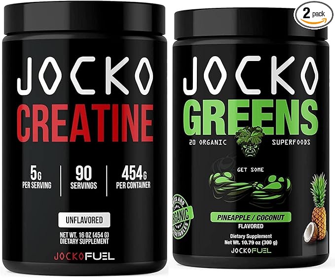 Jocko Fuel Greens & Creatine Bundle - Greens & Superfood Powder + Creatine Powder