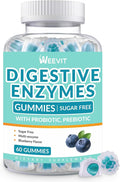 Digestive Enzymes Gummies, Chewable Digestive Enzymes Gummy with Probiotics & Prebiotics Blend for Women Men, Sugar Free | Vegan | Blueberry Flavored