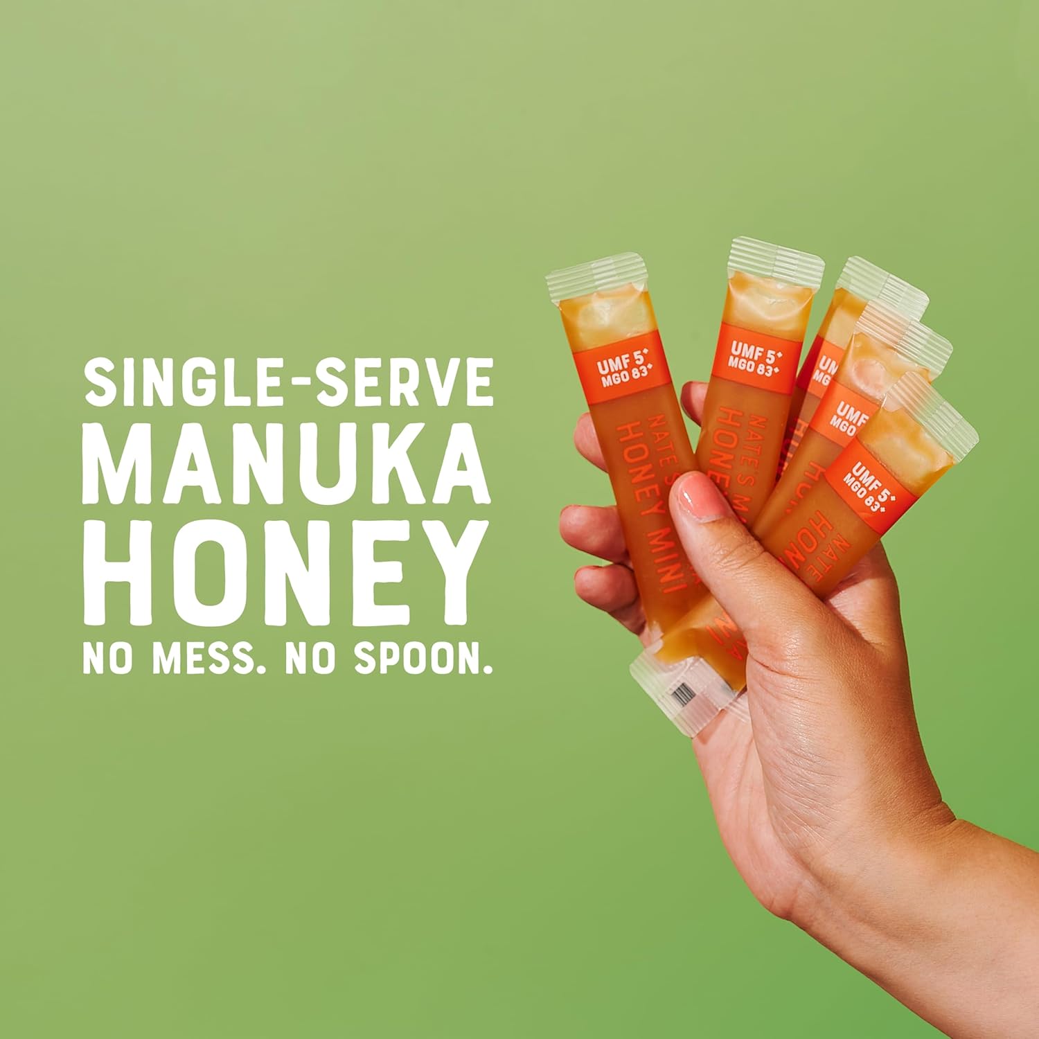 Nate's Manuka Honey Minis - 30 count Single-serve, Pure Manuka Honey - MGO 83+ | UMF 5+ Certified - 30 Single-Serve Packets for On-the-Go Daily Wellness