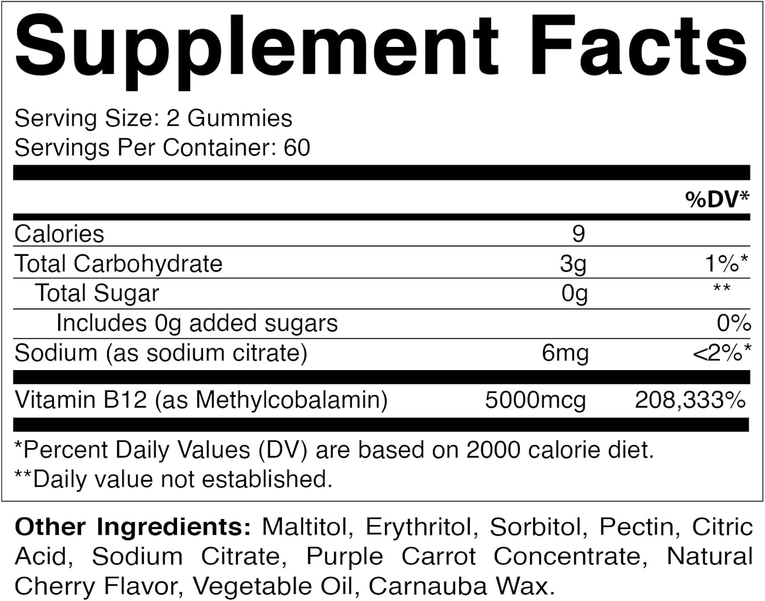 Vitamatic 2 Packs Extra Strength Vitamin B12 5000 mcg (Methyl B12) Gummies - 120 Count - Energy Metabolism Support and Nervous System Health Support, Natural Cherry Flavored