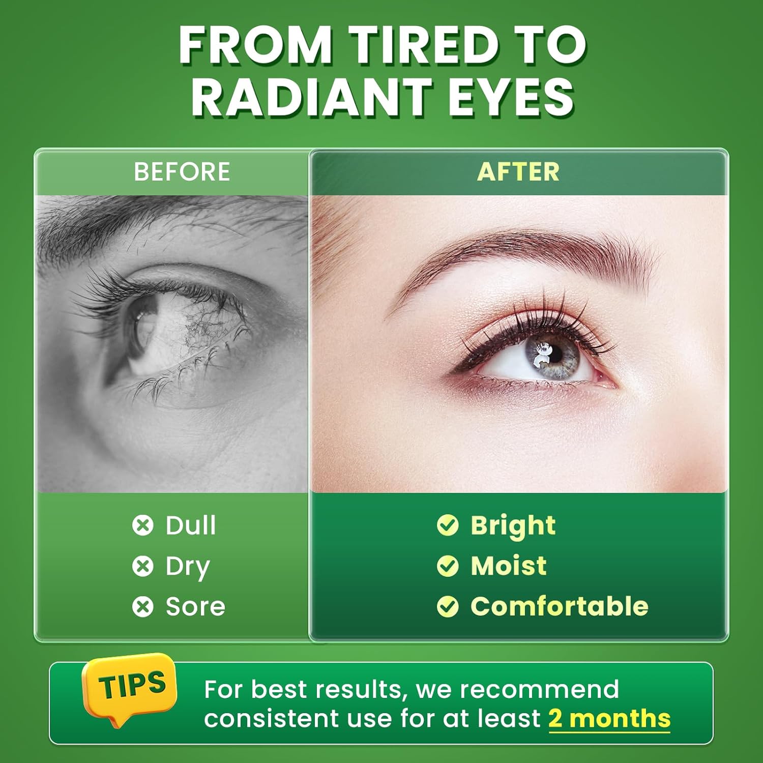 Lutein and Zeaxanthin Supplements - Advanced AREDS 2 Eye Vitamins - Bilberry Supplement for Eyes, with Astaxanthin, Ginkgo Biloba, Sodium Hyaluronate - for Eye Health & Brain Support, 120 Capsules