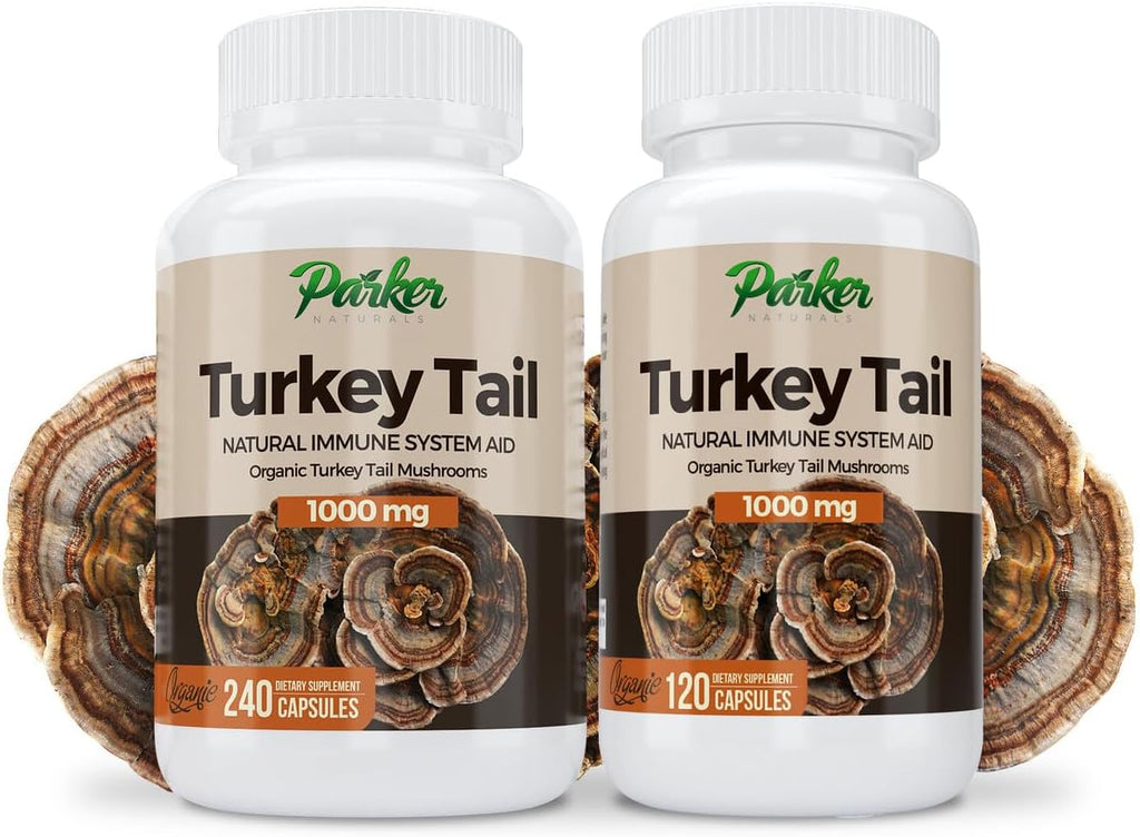 Turkey Tail Mushroom Capsules - Organic Mushroom Supplement for Immune System Health Support - 1000 mg Premium Mushroom Supplements - 120 Capsules