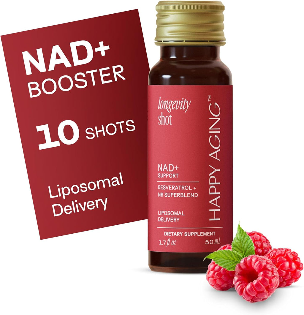 Liquid NAD+ | NMN Alternative | 10x More Absorption | Liposomal Nicotinamide Riboside and Resveratrol with Antioxidants | Twice-a-Week | Firm Skin & Brain Health| 10 Shots