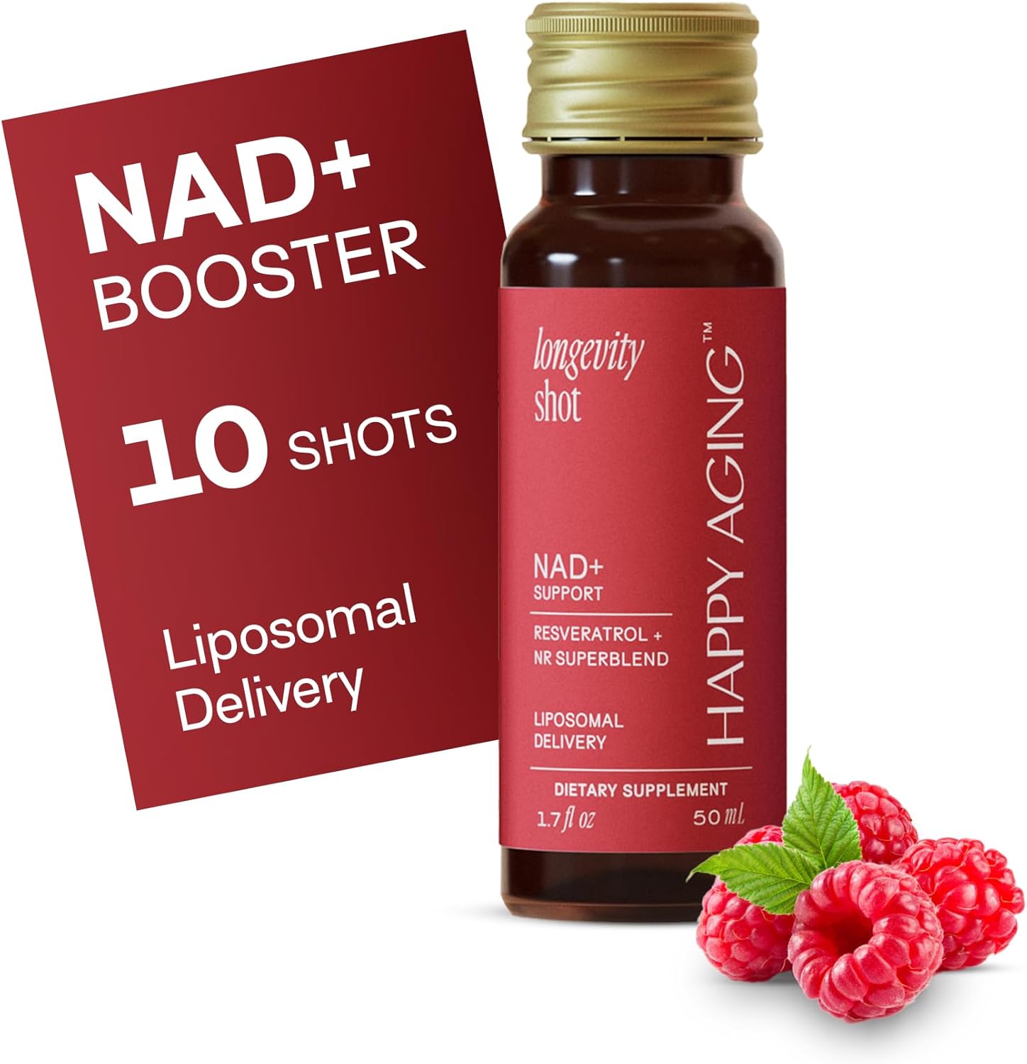Liquid NAD+ | NMN Alternative | 10x More Absorption | Liposomal Nicotinamide Riboside and Resveratrol with Antioxidants | Twice-a-Week | Firm Skin & Brain Health| 10 Shots