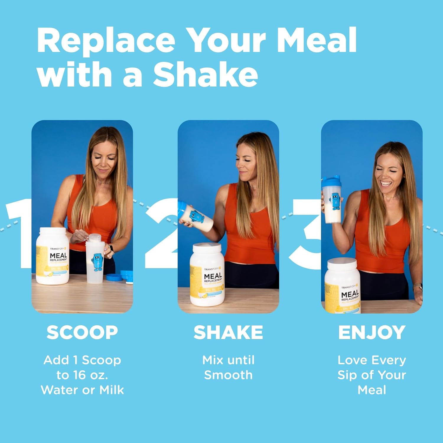 TransformHQ Meal Replacement Shake Powder 7 Servings (Vanilla) - Gluten Free, Non-GMO