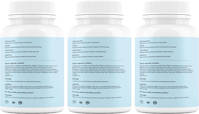 Mars Surgemax Natural Capsules with Shilajit & Safed Musli | Supports Energy, Strength & Immunity | for Active Lifestyle | 180 Capsules | Pack of 3