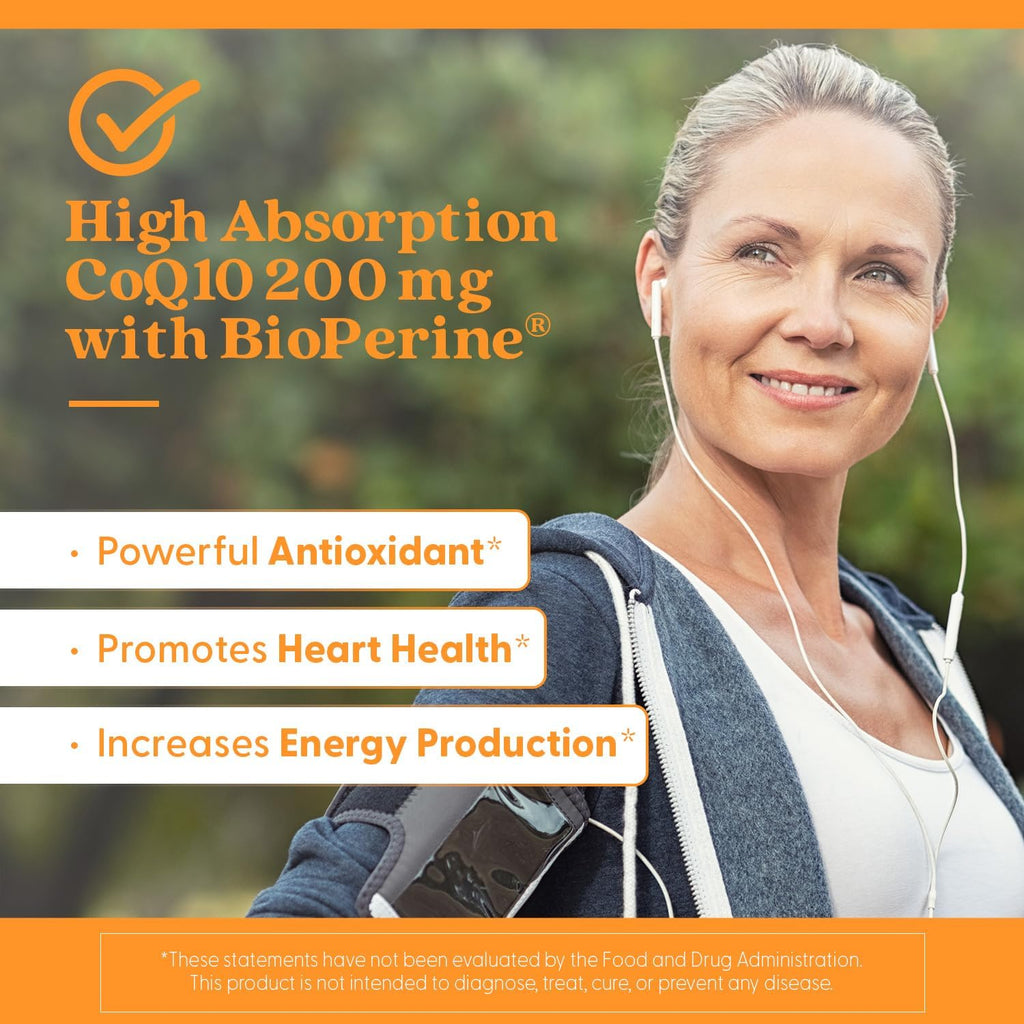 Doctor's Best High Absorption CoQ10, Heart & Energy Support, USP Verified, Naturally Fermented CoQ10, Non-GMO Gluten Free, Soy Free, Vegan 180 Veggie Caps