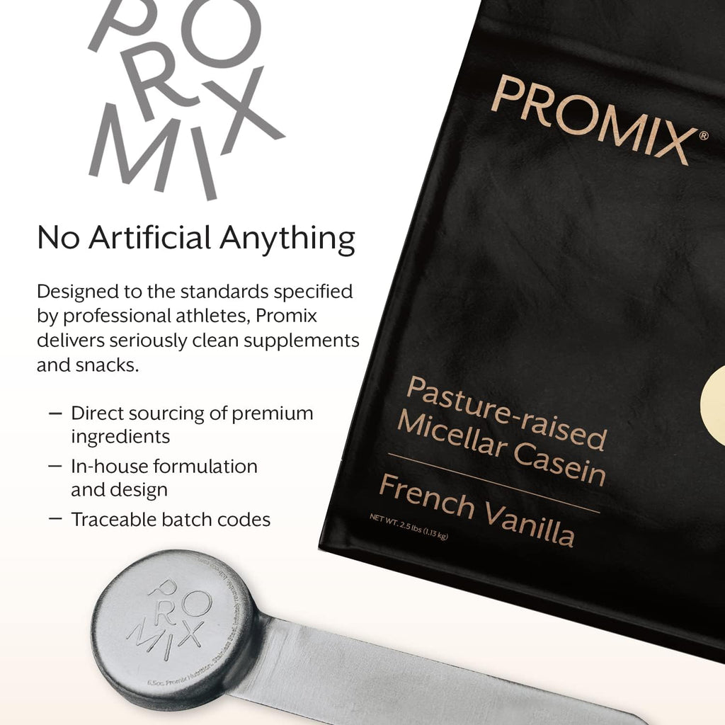 ProMix Nutrition Casein Protein Powder - Grass Fed, Pasture Raised, Slow Release Micellar Casein - Gluten-Free - Vanilla, 2.5 Pound (Pack of 1)
