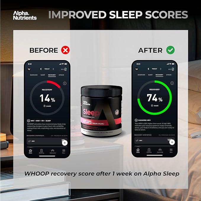 Sleep Aid for Adults - Magnesium Glycinate Powder - Melatonin Free Formula with L-Theanine Glycine Inositol - Natural Deep Sleep & Recovery for Peak Performance - 30 Servings