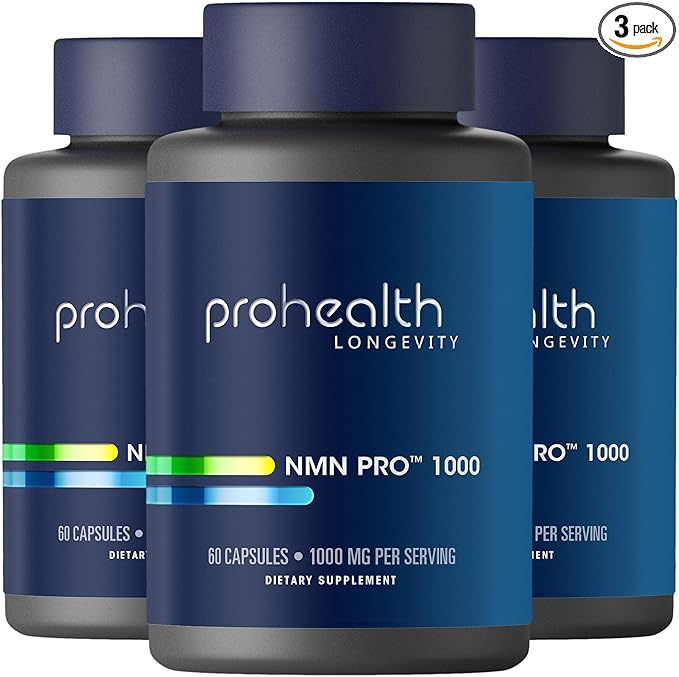 ProHealth NMN Pro 1000 (60 Capsules, 3 Pack) Clinically Studied Uthever® NMN. NAD+ Precursor for Cellular Energy, Mitochondrial Support & Healthy Aging. USA Manufactured, Triple Lab-Tested