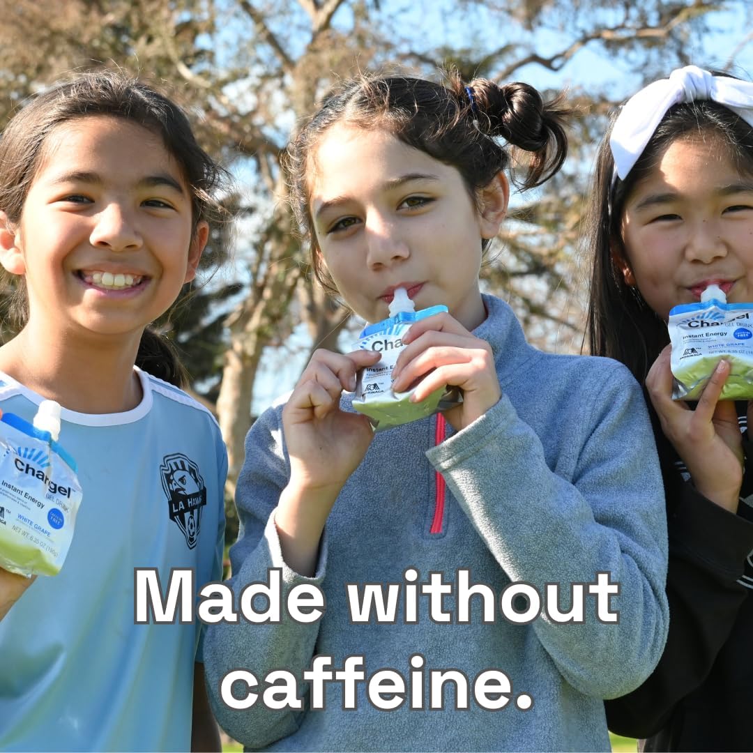 White Grape, Caffeine-Free Instant Energy Gel Running, Biking, Workout, Hiking Essentials for Women & Men, Gifts for Runners - Carbs Vitamins, Gluten Free - Pack of 6 Gels - 6.35oz Each