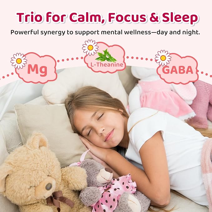 2 Pack Liposomal GABA L-Theanine Drops for Kids - Liquid GABA Supplement with Magnesium, Chamomile, Lemon Balm & Vitamin B6 - Support Relaxation, Focus & Stress Relief for Kids & Adults - Strawberry