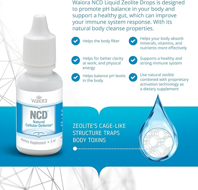 Natural Cellular Defense (NCD) Liquid Supplement, Advanced Mineral & Botanical Formula, Daily Immune & Cellular Wellness, Easy Absorption Drops, pH Balance, Cleansing (Four .5 oz Bottles, 360 serv.)