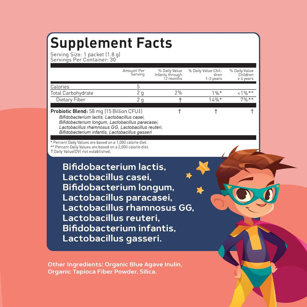 LOVEBUG Award Winning Probiotics | Constipation & Stomach Discomfort | Softer Bowel Movements | Easy-to-Take Powder | Ages 12 Months to 4 Years | 30 Packets
