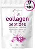 Micro Ingredients Multi Collagen Peptides Powder, 2lb | Type I, II, III, V, X + Biotin, Vitamin C & Hyaluronic Acid | Unflavored | Supports Hair, Skin & Joint Health | Keto, Non-GMO