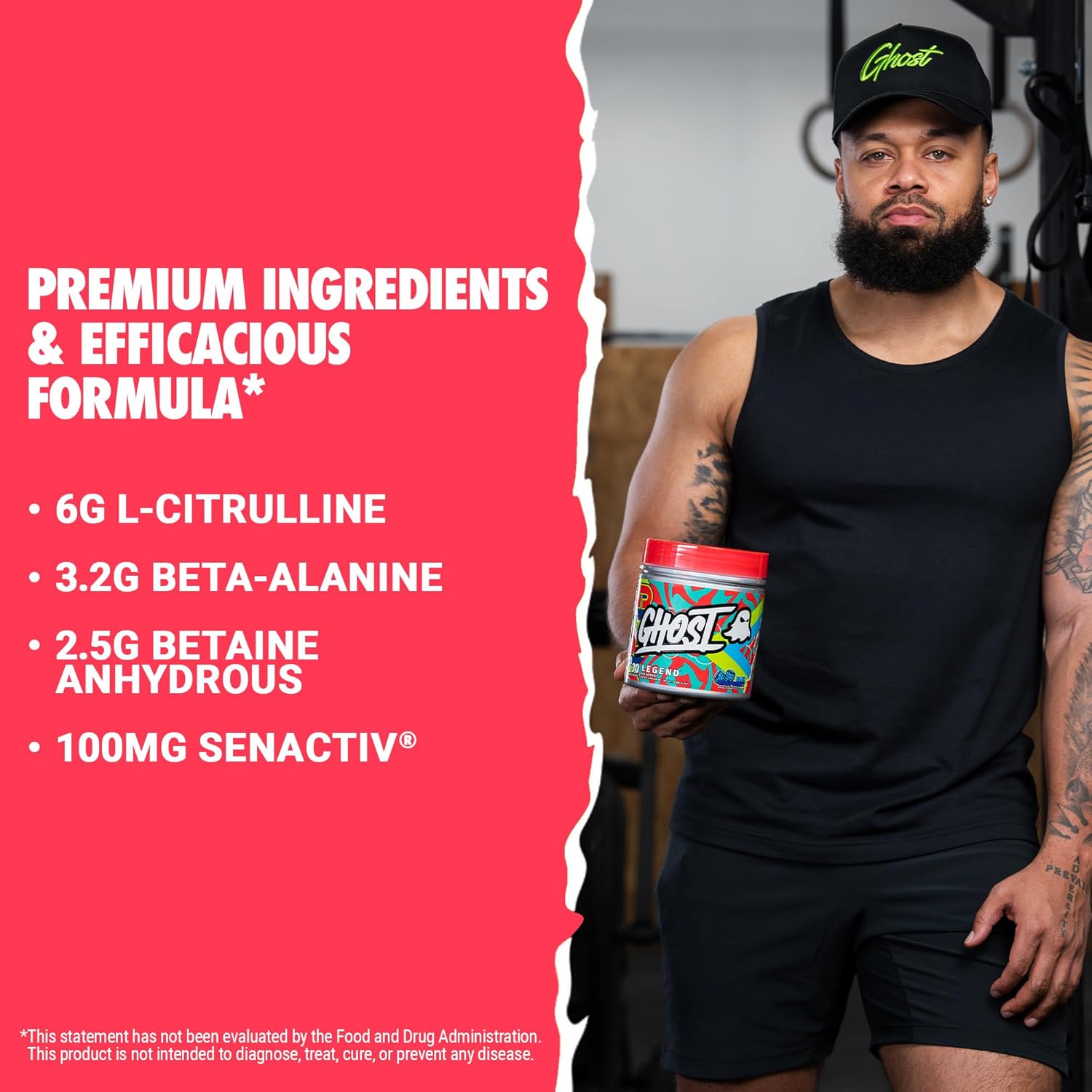 GHOST Legend Pre-Workout Powder, Blue Raspberry - 30 Servings – Pre-Workout for Men & Women with Choline, L-Citrulline, & Beta Alanine for Energy & Focus